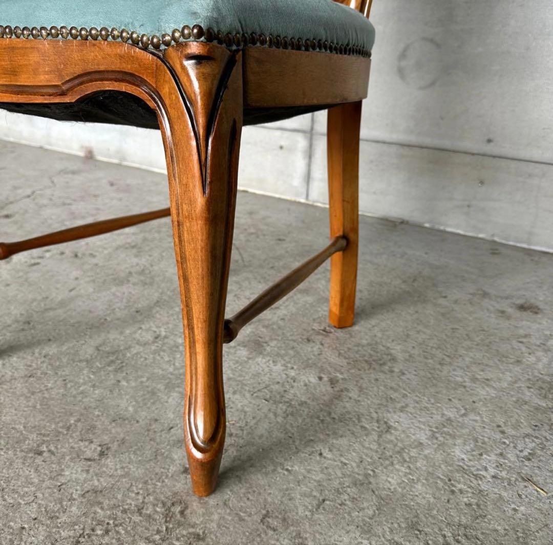 ✦90s✦ロココ調 イタリア製ダイニングチェア アンティーク　ベロア ベルベット