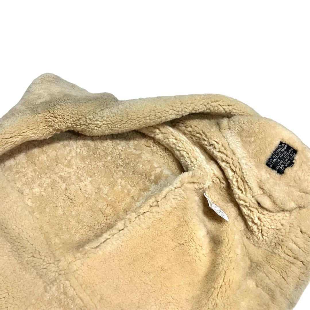 【良品】US ARMY ムートンジャケット フライトジャケット B3 羊革 茶