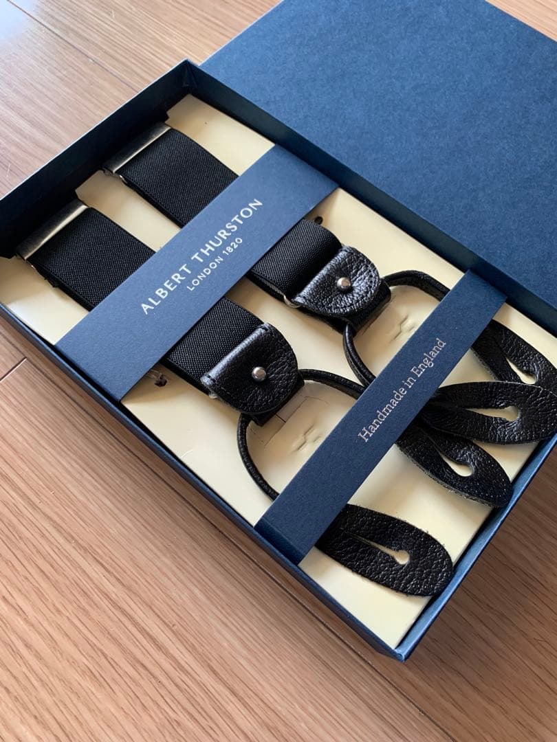 【新品未使用】 THURSTON ハンドメイド サスペンダー 黒