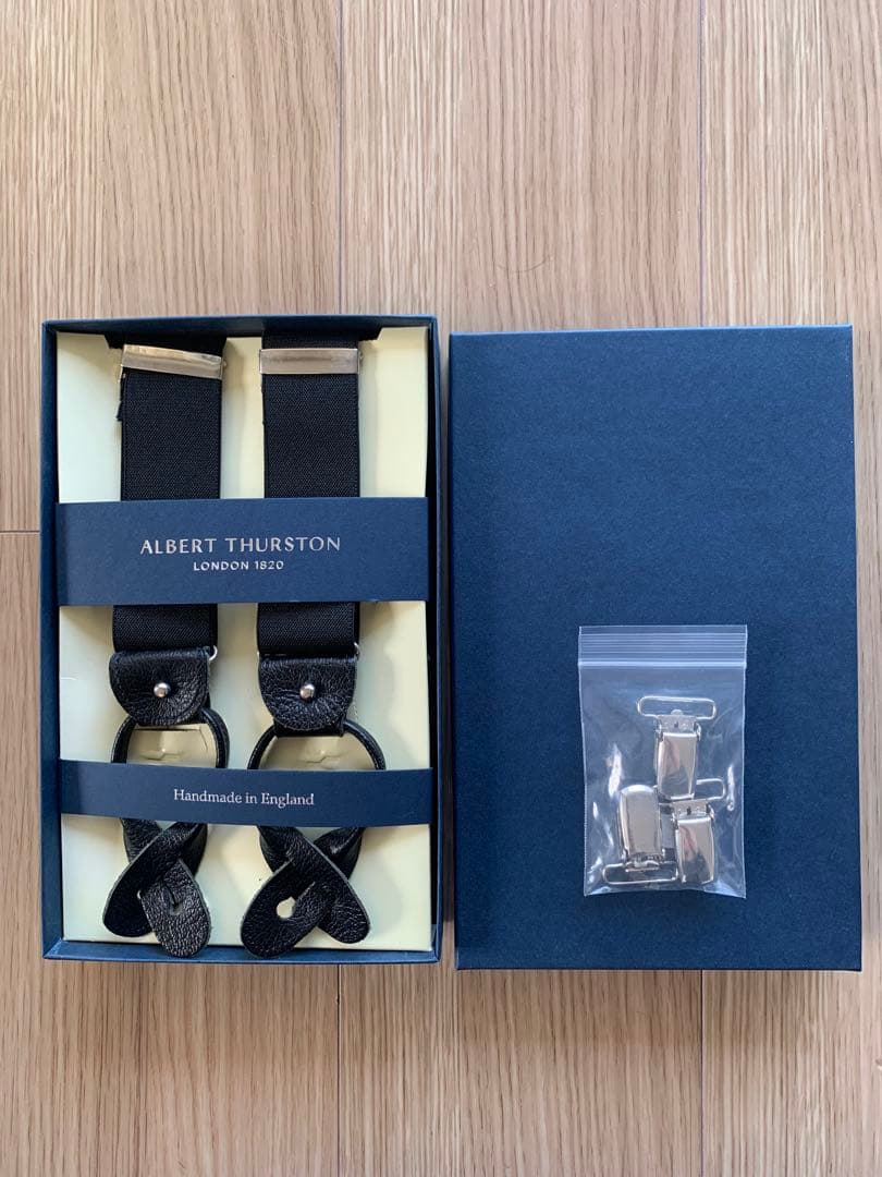 【新品未使用】 THURSTON ハンドメイド サスペンダー 黒