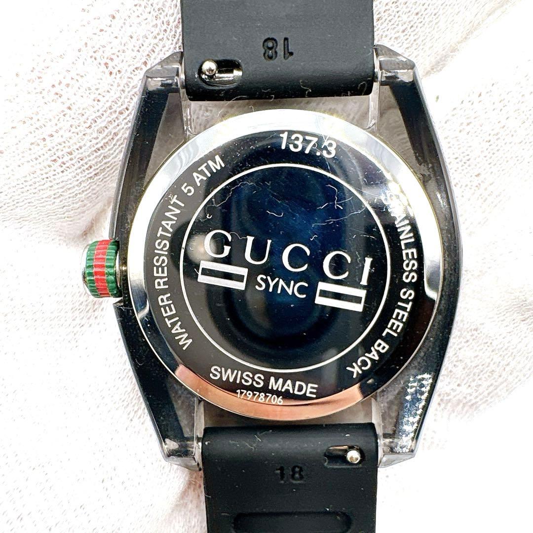 【新品電池&ベルト】GUCCI シンク 137.3 レディース 時計 デイト