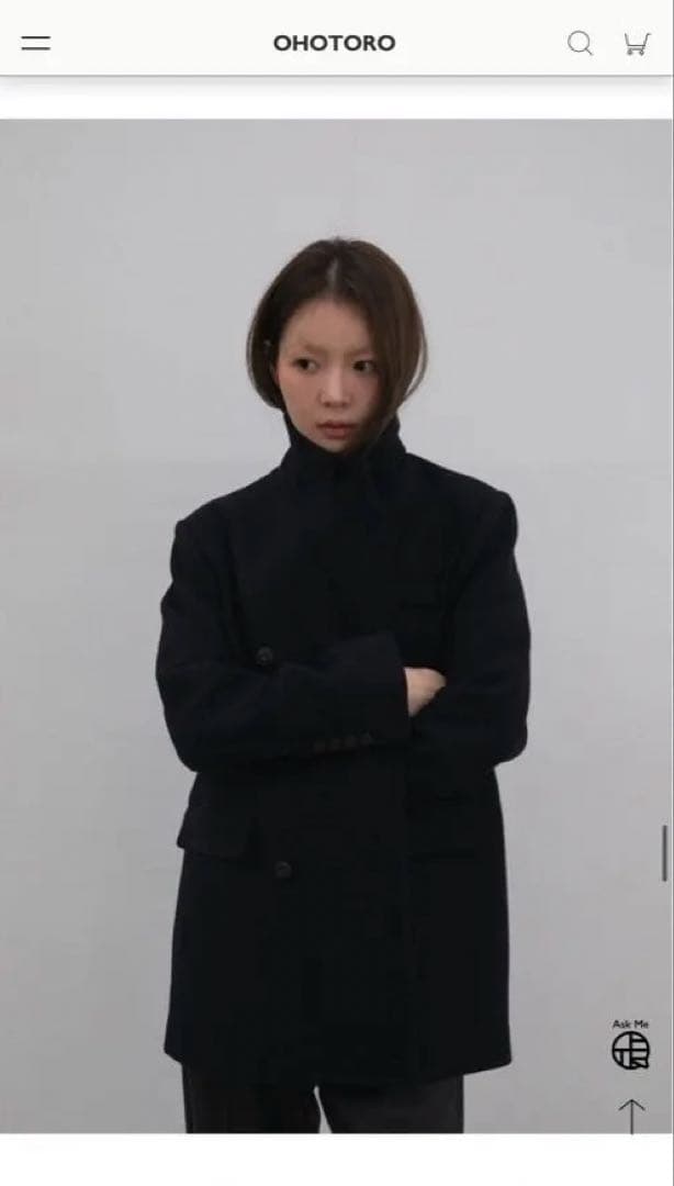 ジャケット・アウター OHOTORO Double Half Coat / navy / free