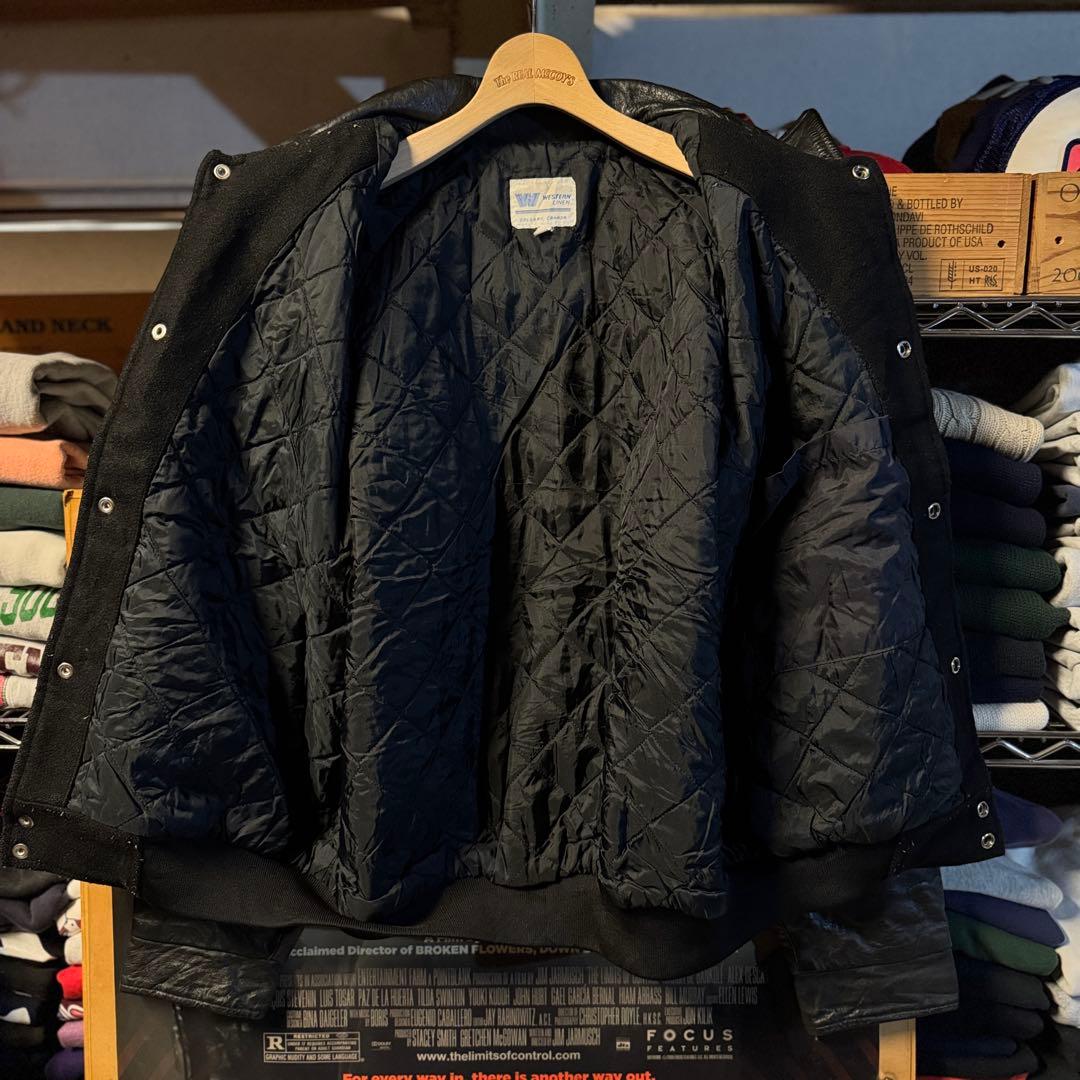 80s vintage スタジャン オールブラック ビッグサイズ