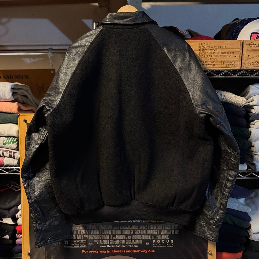 80s vintage スタジャン オールブラック ビッグサイズ