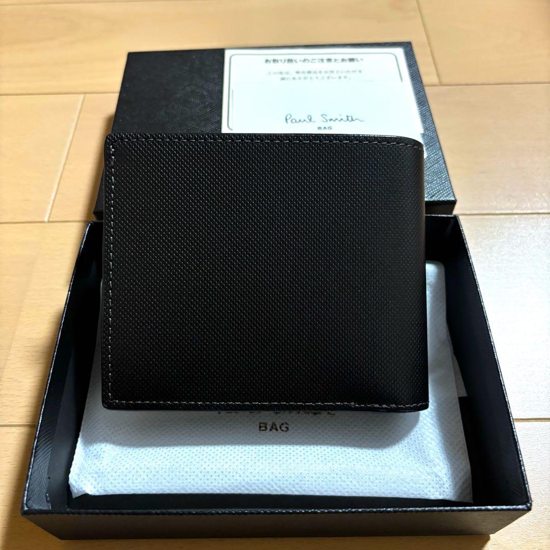 Paul Smith コントラストカラー　二つ折り財布　新品未使用品　ブラック