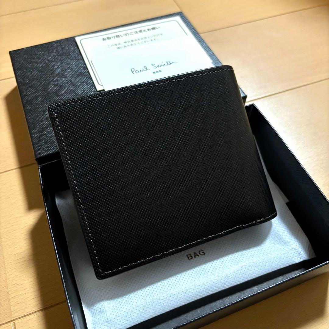 Paul Smith コントラストカラー　二つ折り財布　新品未使用品　ブラック