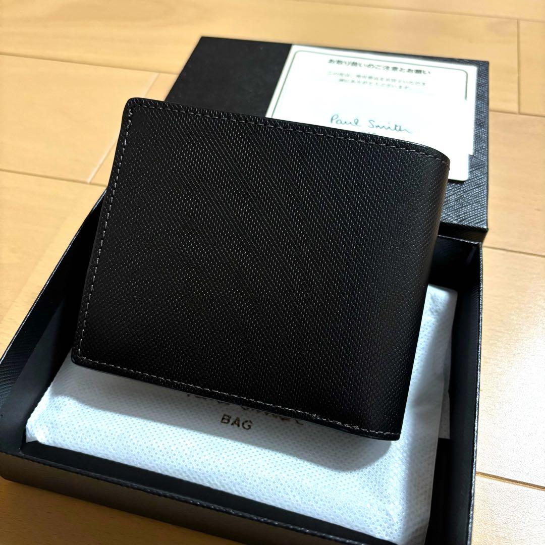 Paul Smith コントラストカラー　二つ折り財布　新品未使用品　ブラック
