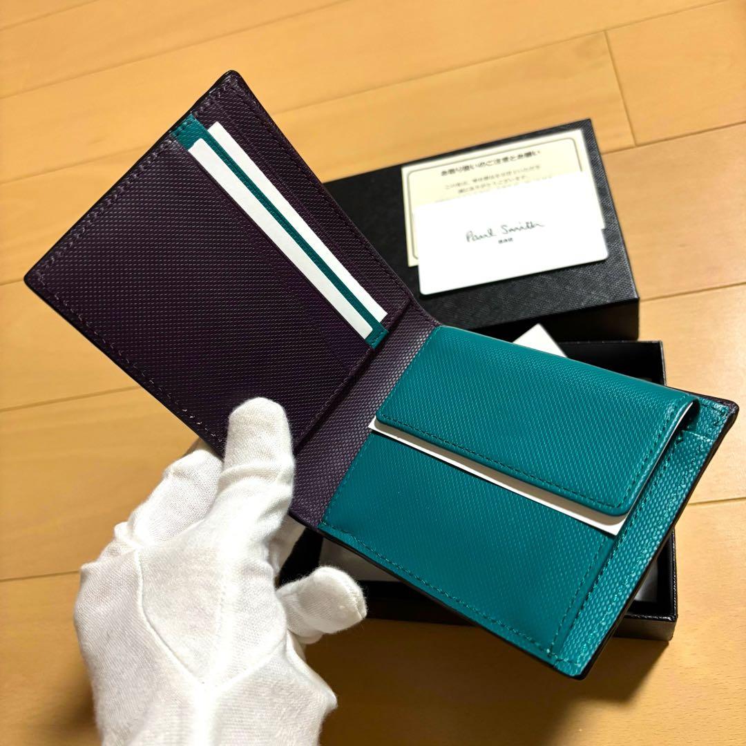 Paul Smith コントラストカラー　二つ折り財布　新品未使用品　ブラック