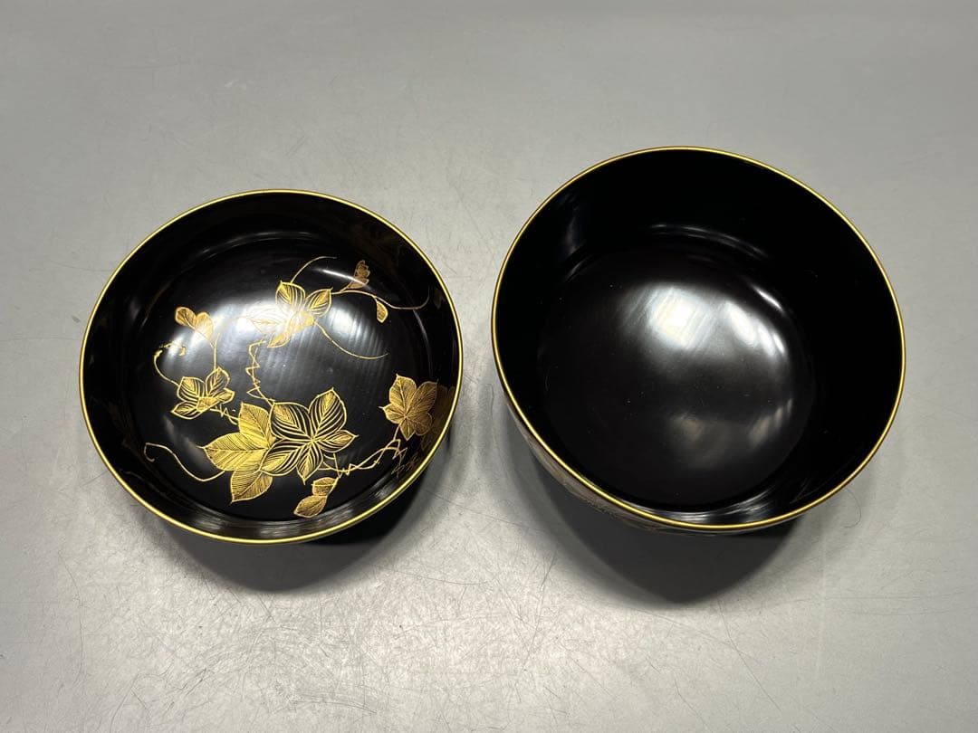 時代　極上　輪島塗　沈金蒔絵　煮椀　吸物椀　五客　木製　おすすめ品