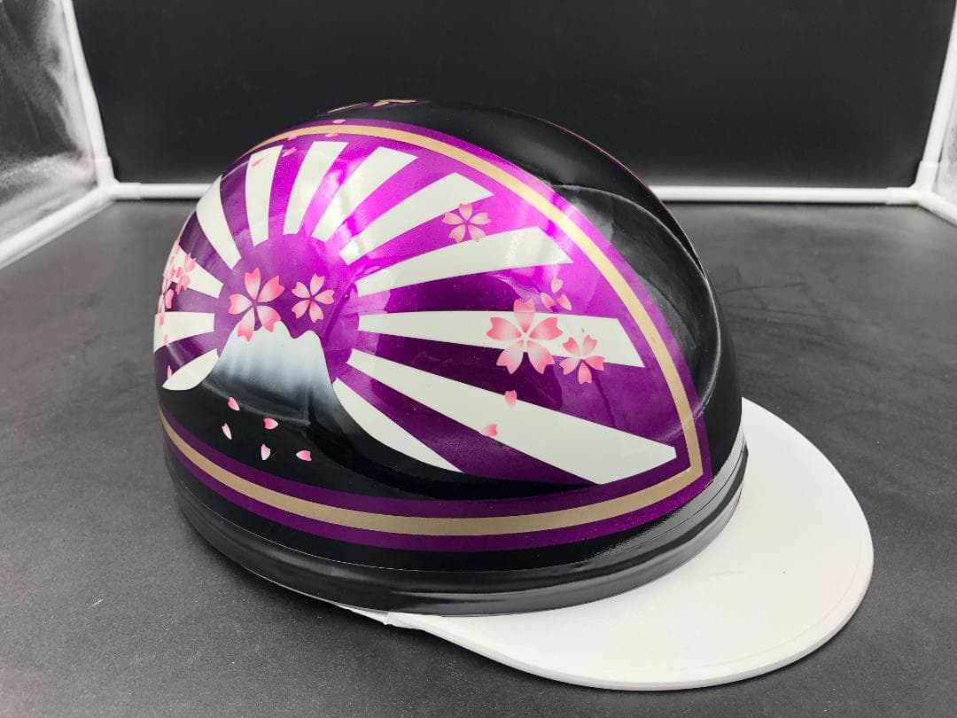 コルク半　カスタム　富士日章　マジック　ブラックホワイトパープル　ラメ　桜