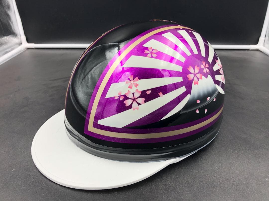 コルク半　カスタム　富士日章　マジック　ブラックホワイトパープル　ラメ　桜