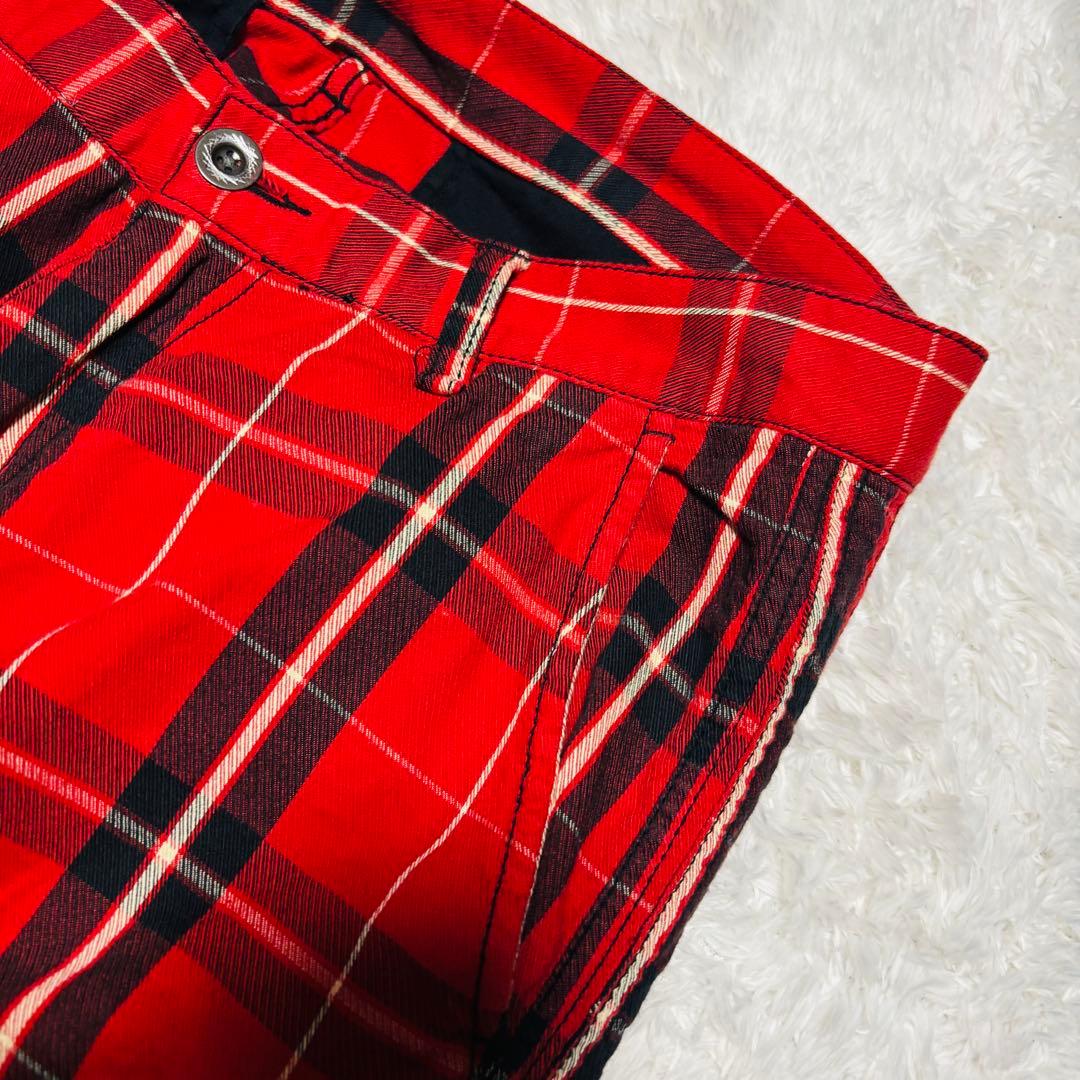 y2k 00s Double Edge フレア パンツ ボンテージ パンツ L