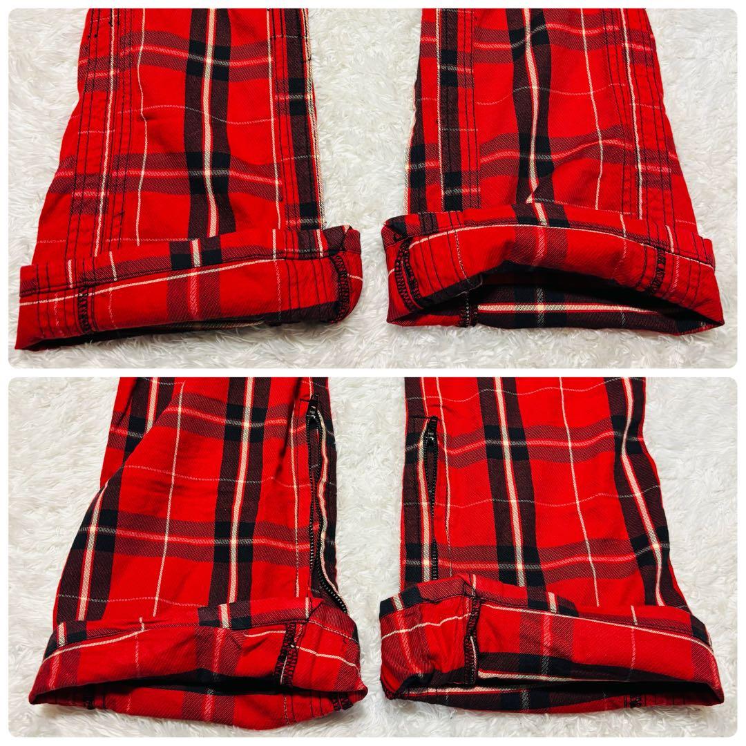 y2k 00s Double Edge フレア パンツ ボンテージ パンツ L