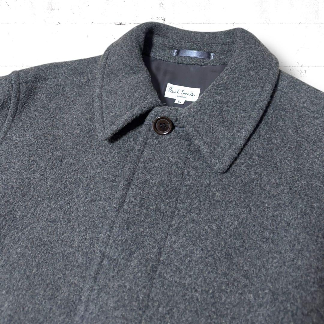 日本製　paul smith ウール　ハーフコート　ジャケット　マルチストライプ