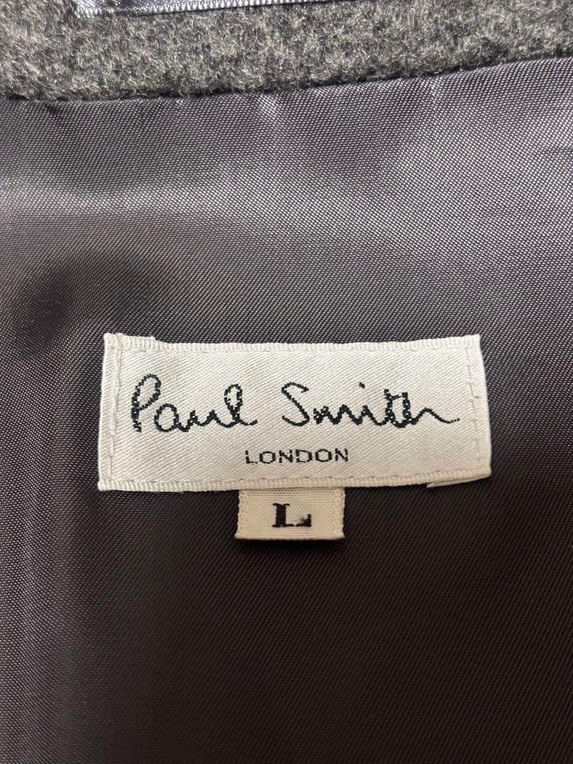 日本製　paul smith ウール　ハーフコート　ジャケット　マルチストライプ