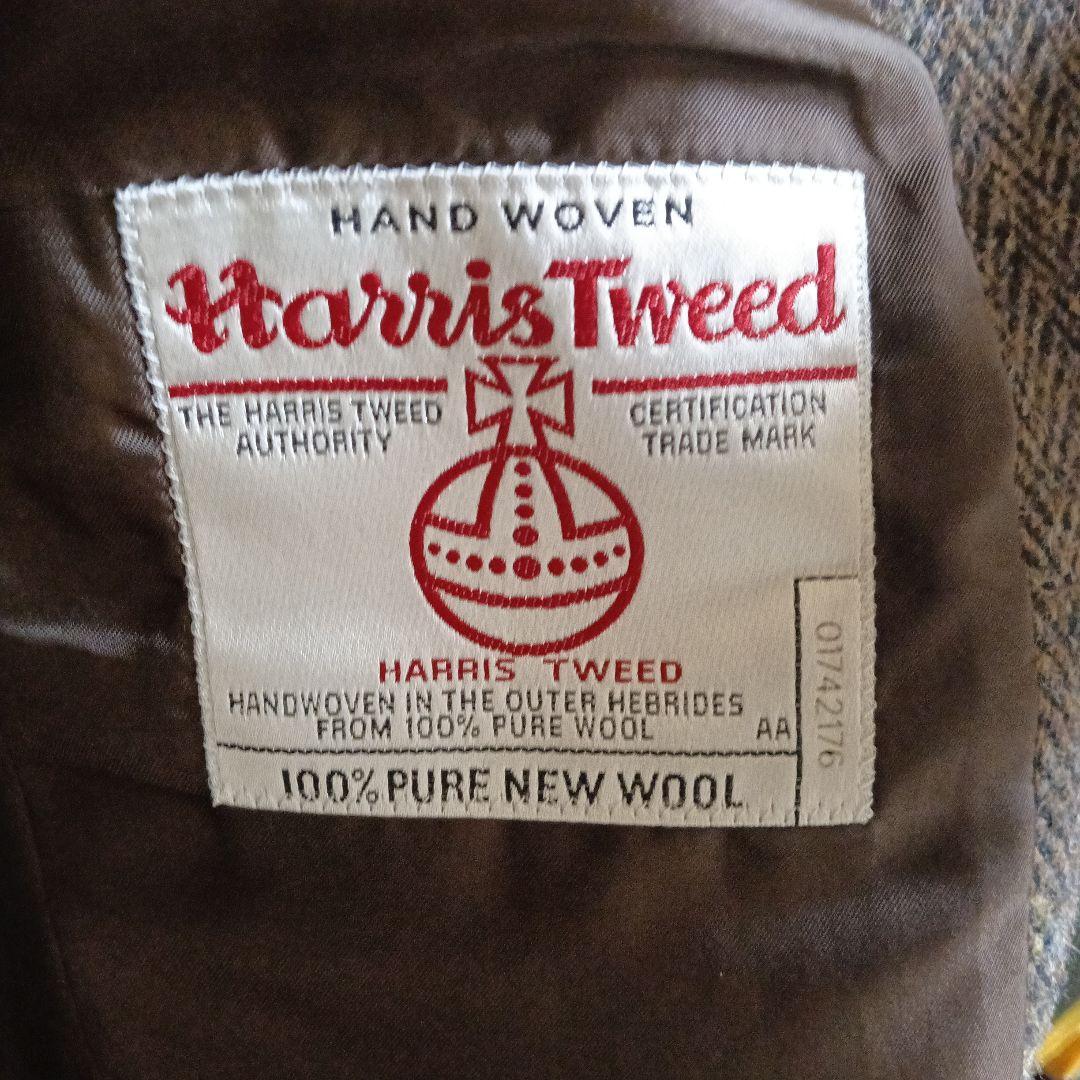 あ*様 ハリスツイードヘリンボーンパターン チェスターコート ブラウン