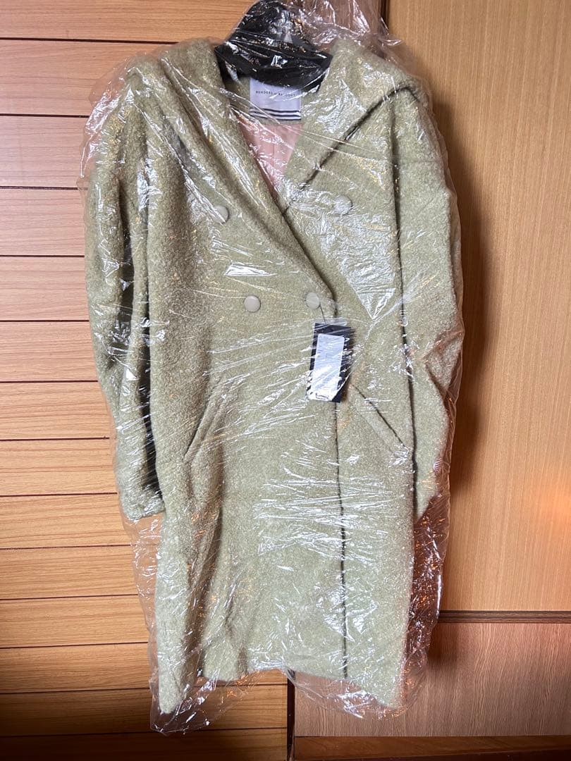 さ*ら様 ボーダーアットバルコニー　パフスリーブボアコート￼ M 新品