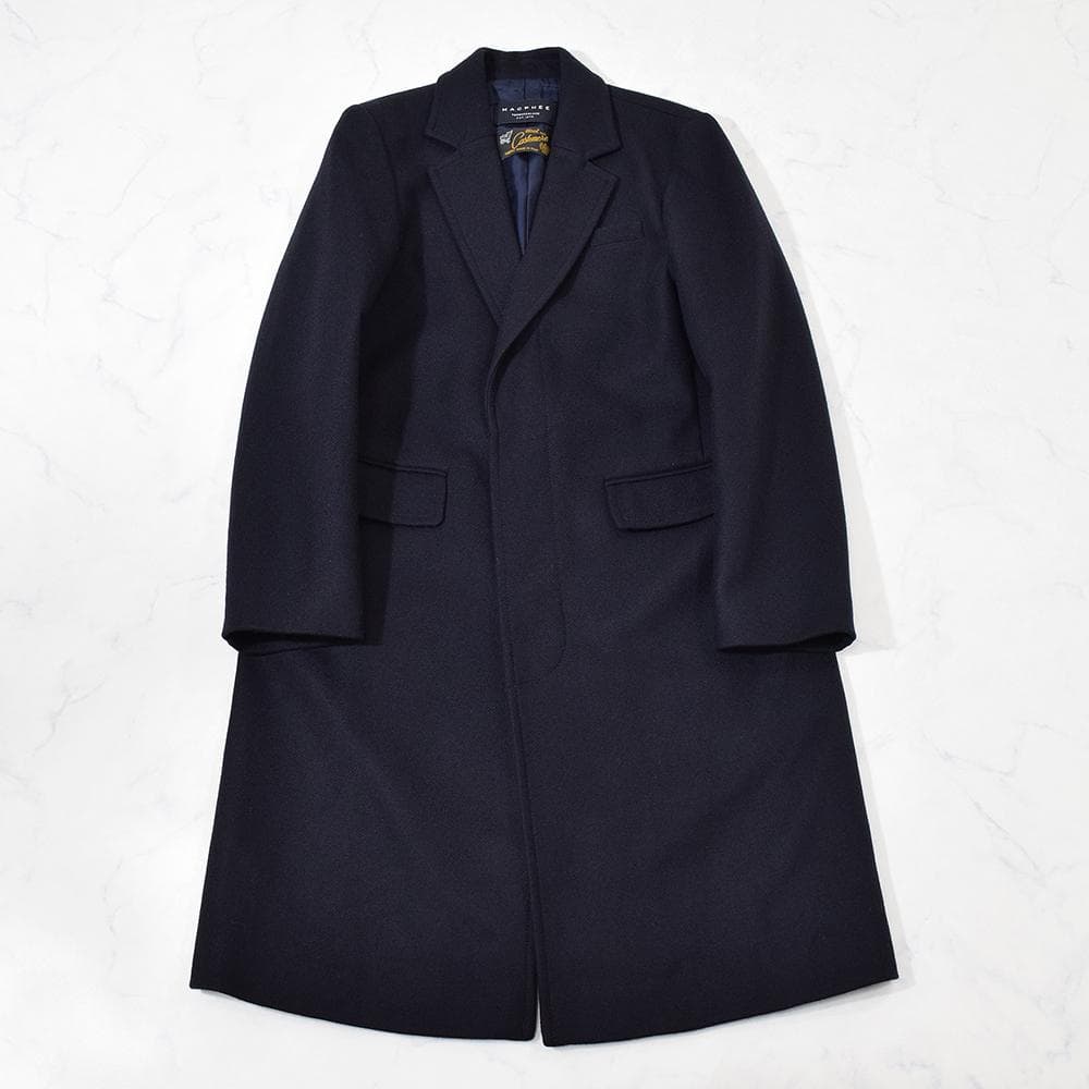MACPHEE イタリア製 カシミヤウール メルトン チェスターコート 紺 34
