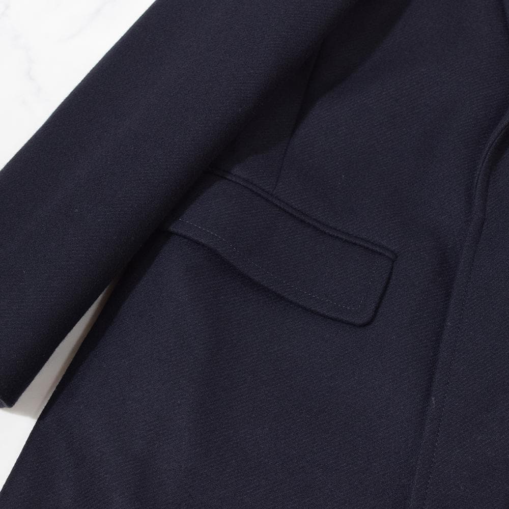 MACPHEE イタリア製 カシミヤウール メルトン チェスターコート 紺 34