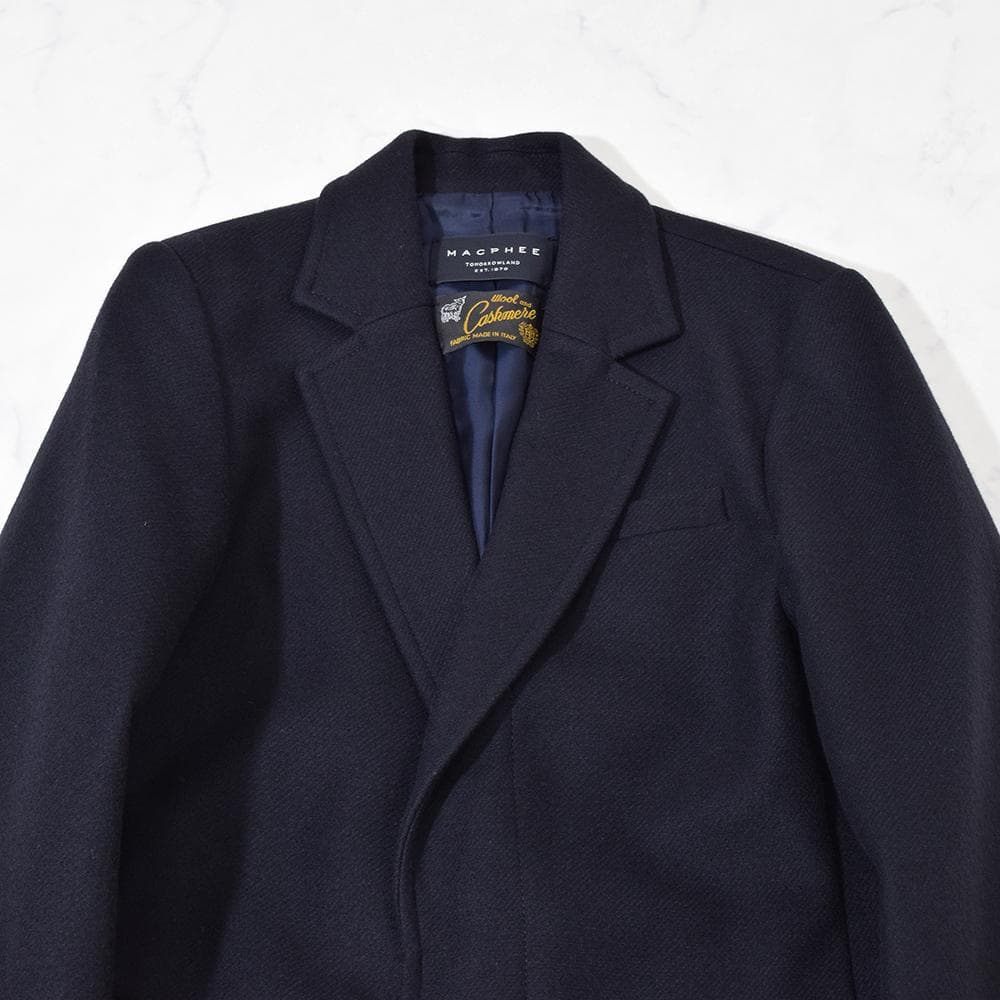 MACPHEE イタリア製 カシミヤウール メルトン チェスターコート 紺 34