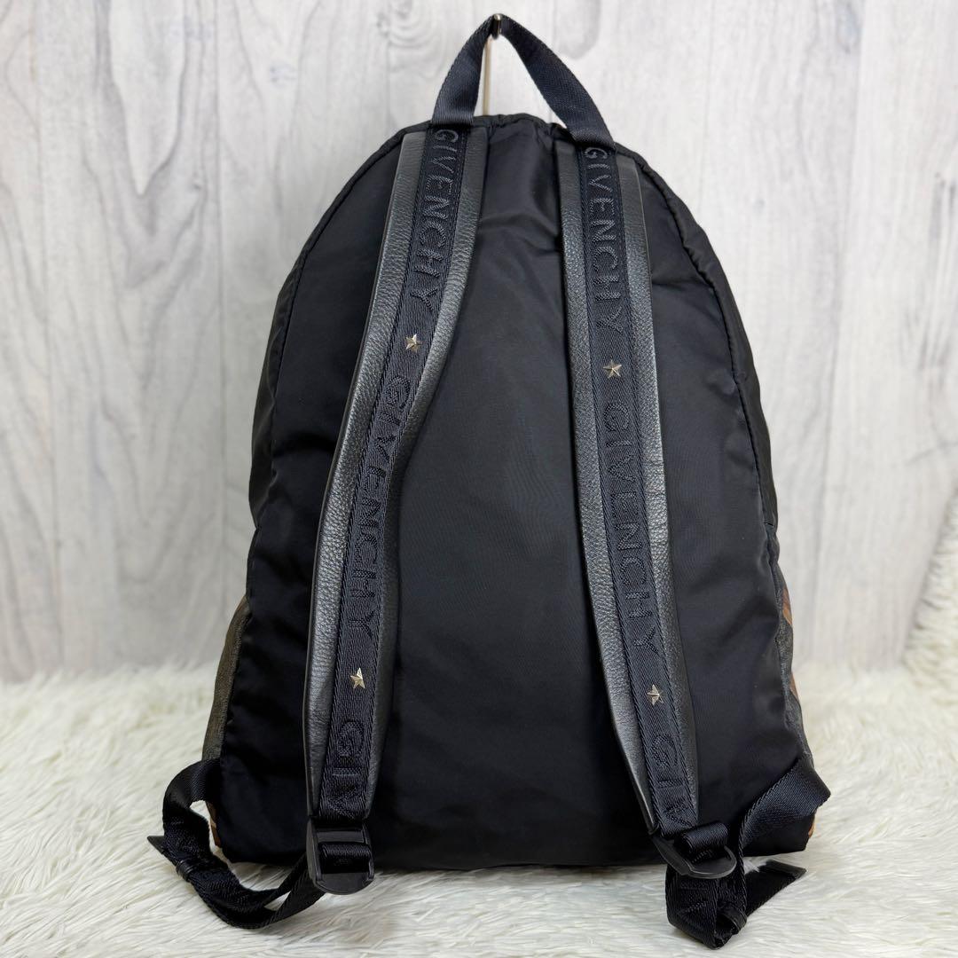 美品♡Givenchy ジバンシー ロゴ スタッズ ナイロン レザー リュック