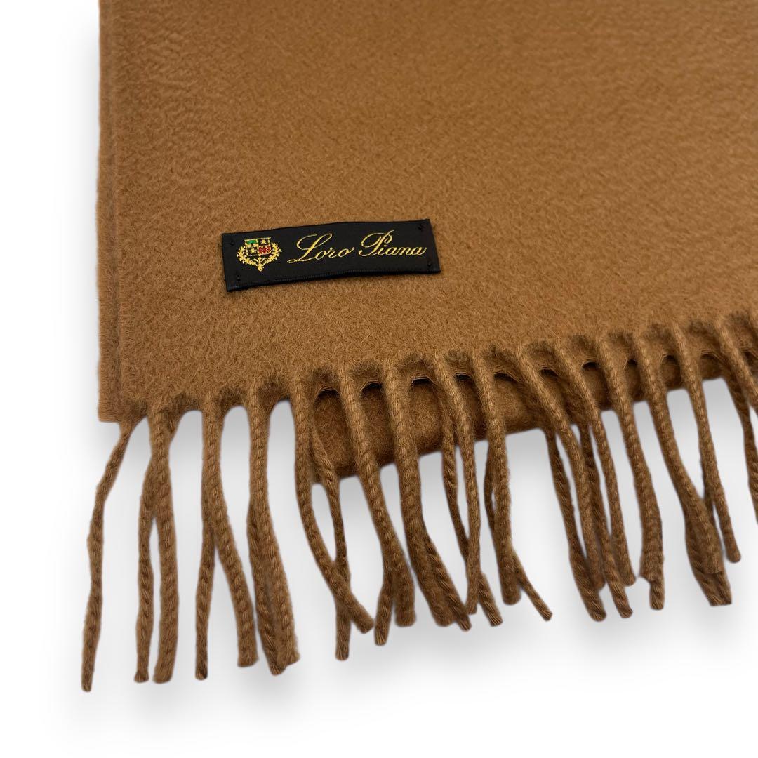 極美品■ロロピアーナ 最高級カシミヤ100 マフラー フリンジ 男女兼用