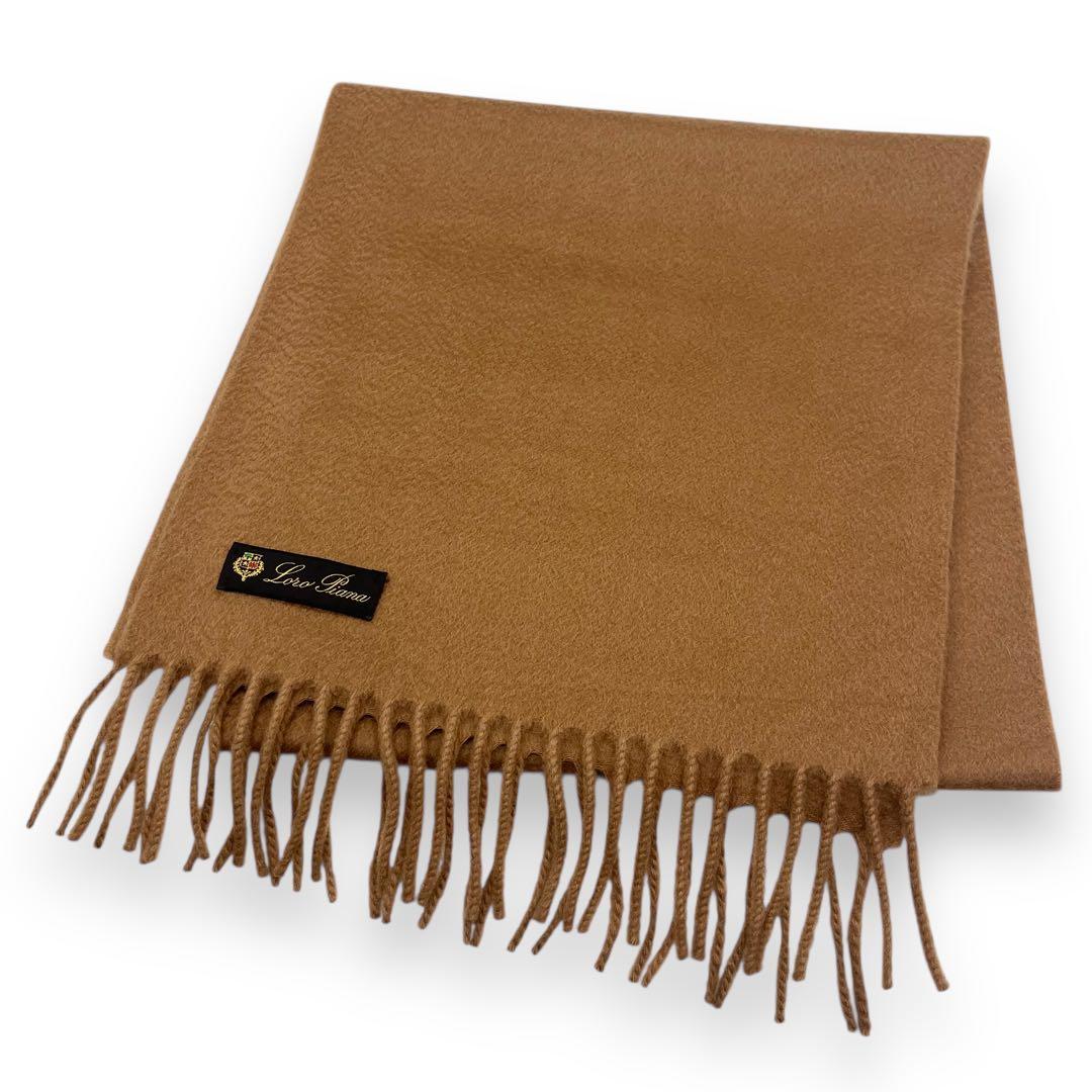 極美品■ロロピアーナ 最高級カシミヤ100 マフラー フリンジ 男女兼用