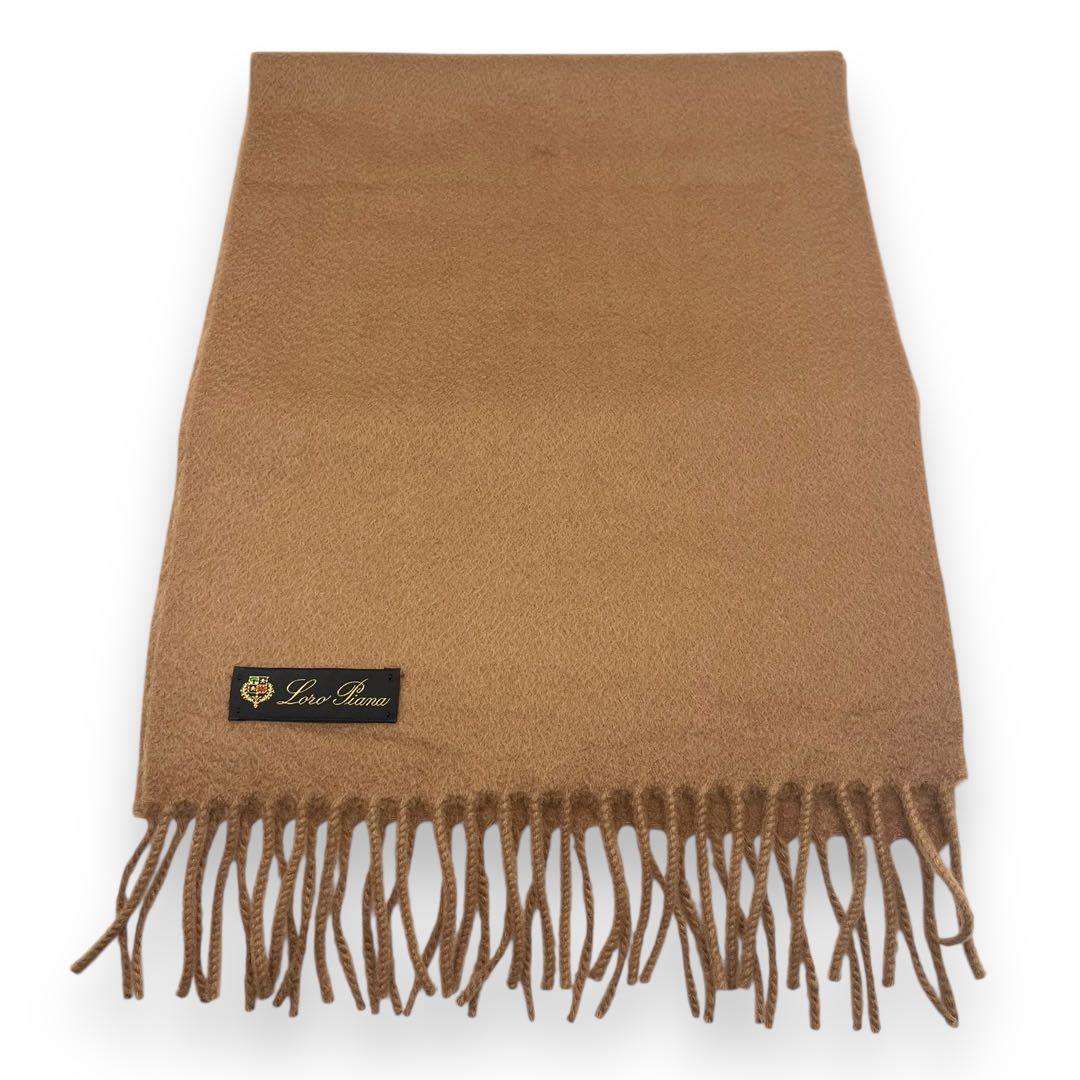 極美品■ロロピアーナ 最高級カシミヤ100 マフラー フリンジ 男女兼用
