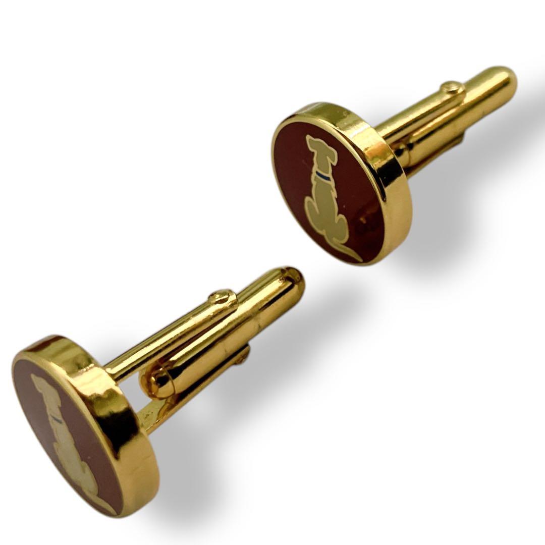 サルヴァトーレ フェラガモ 良品 イタリア製 スウィヴル式 ドッグ 犬 ゴールド