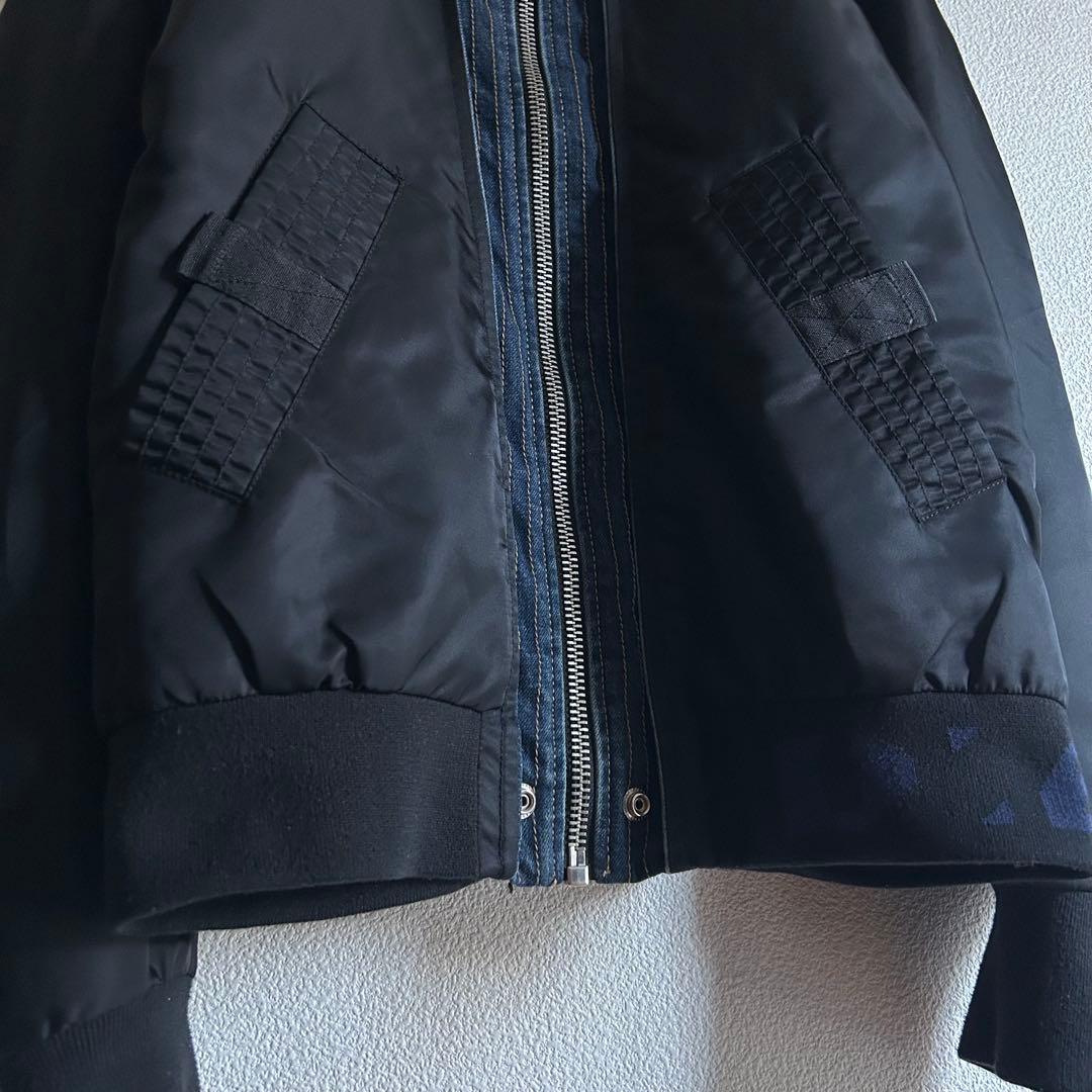 DISEL ディーゼル 中綿ブルゾン デニム切り替え ma-1 キルティング