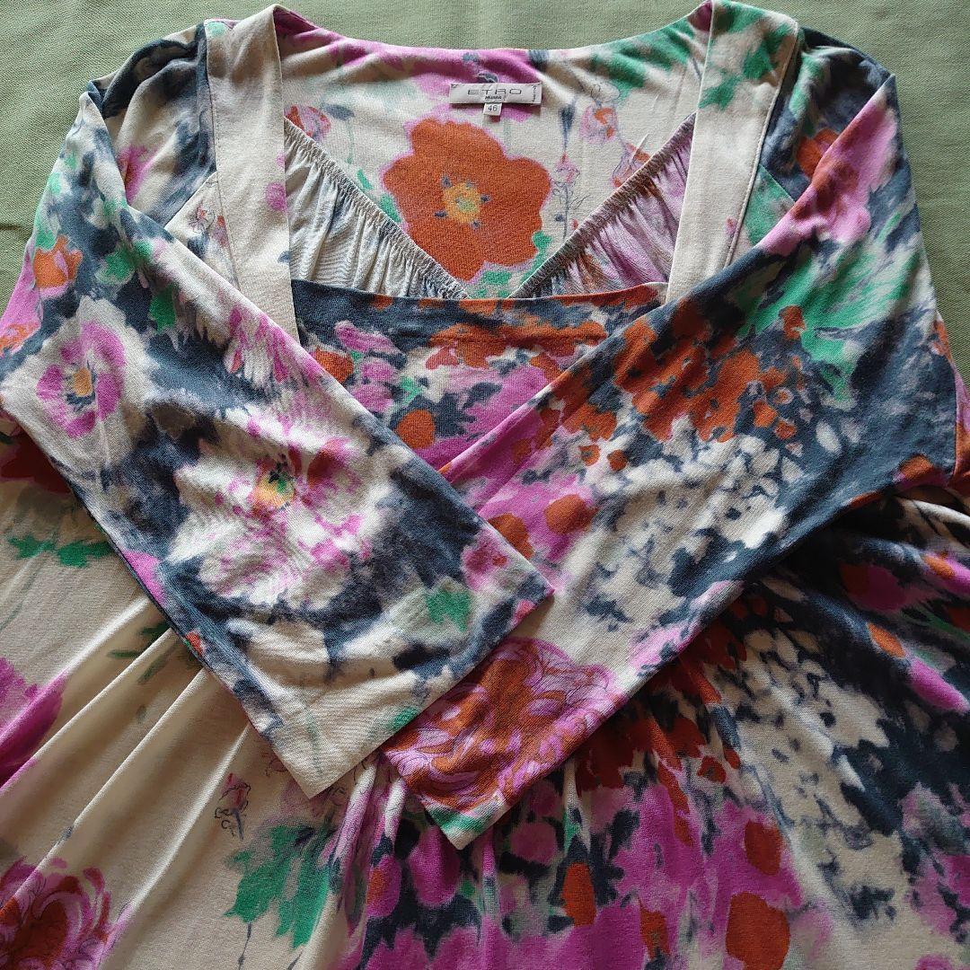 ETRO 花柄 五分袖チュニック サイズ46