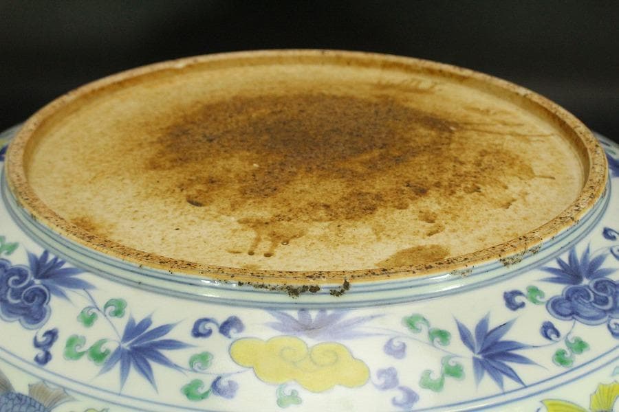 あきこ中国美術 色絵 龍紋皿 φ48.8cm(ZE473)