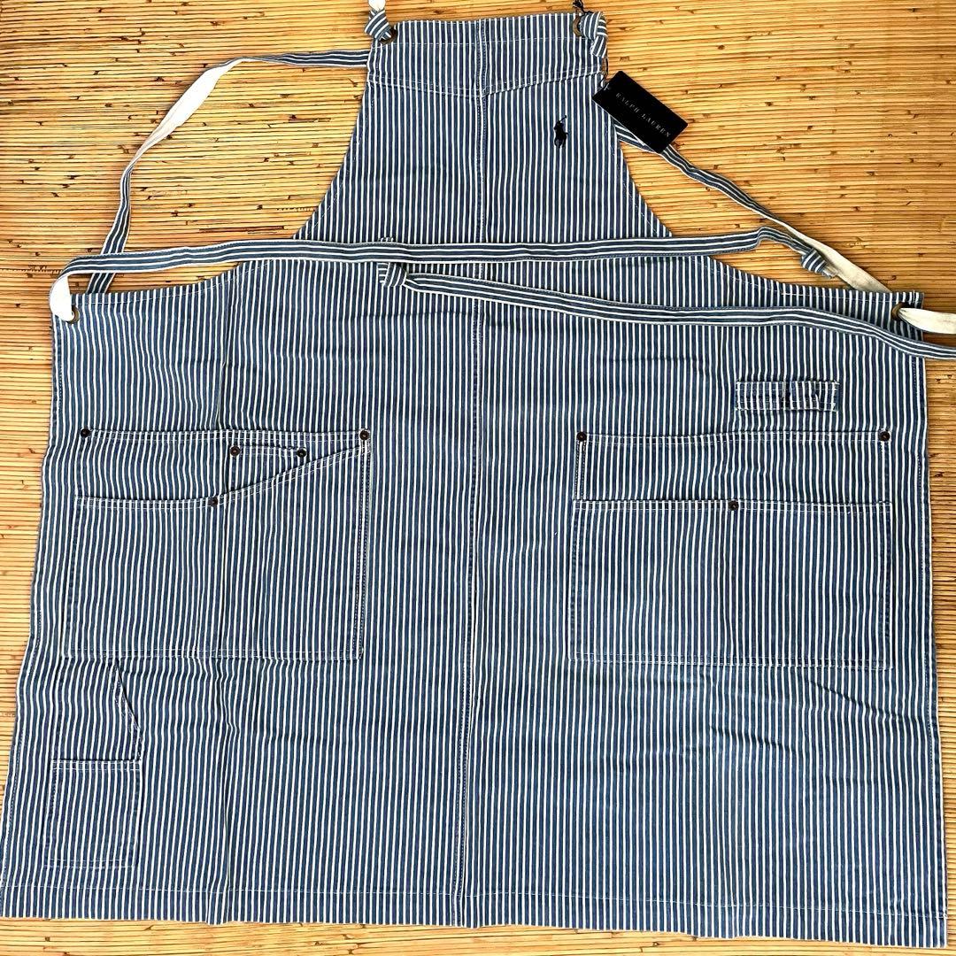新品未使用タグ付き✳︎ラルフローレンホーム✳︎ヒッコリーストライプ✳︎デニムエプロン