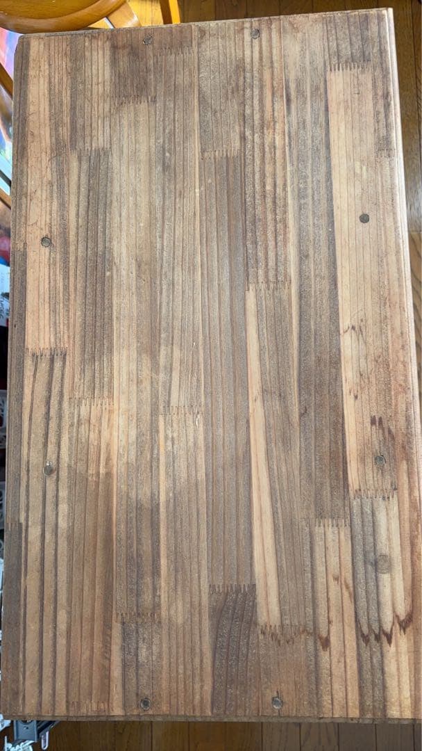 カントリー木製ストライプ柄キャビネット