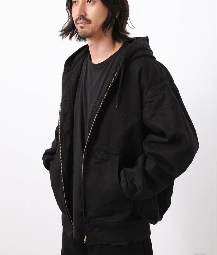 COMOLI 25aw ブラックデニムジップパーカ　サイズ１