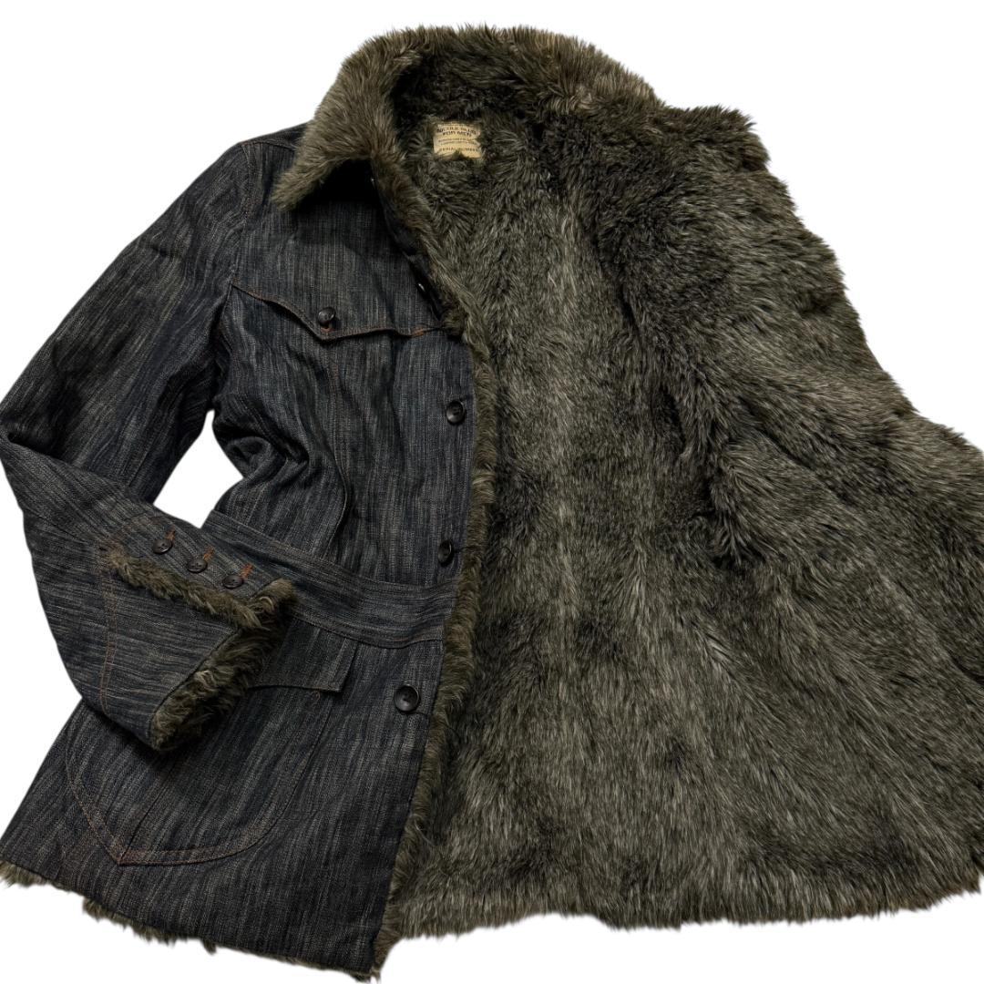 3720 極美品 ニコルクラブフォーメン デニムジャケット ファー裏地 Lサイズ