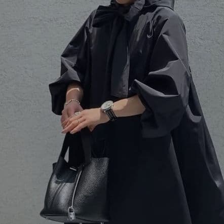 r*c様 yori ビッグリボン撥水ロングパーカー　紺　美品　セレモニー　コート