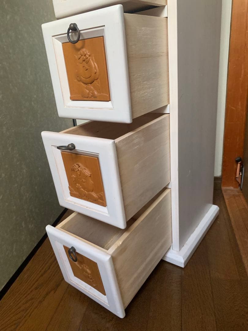 スヌーピー　SNOOPY 木彫り　収納　木製　海外　チェスト　希少