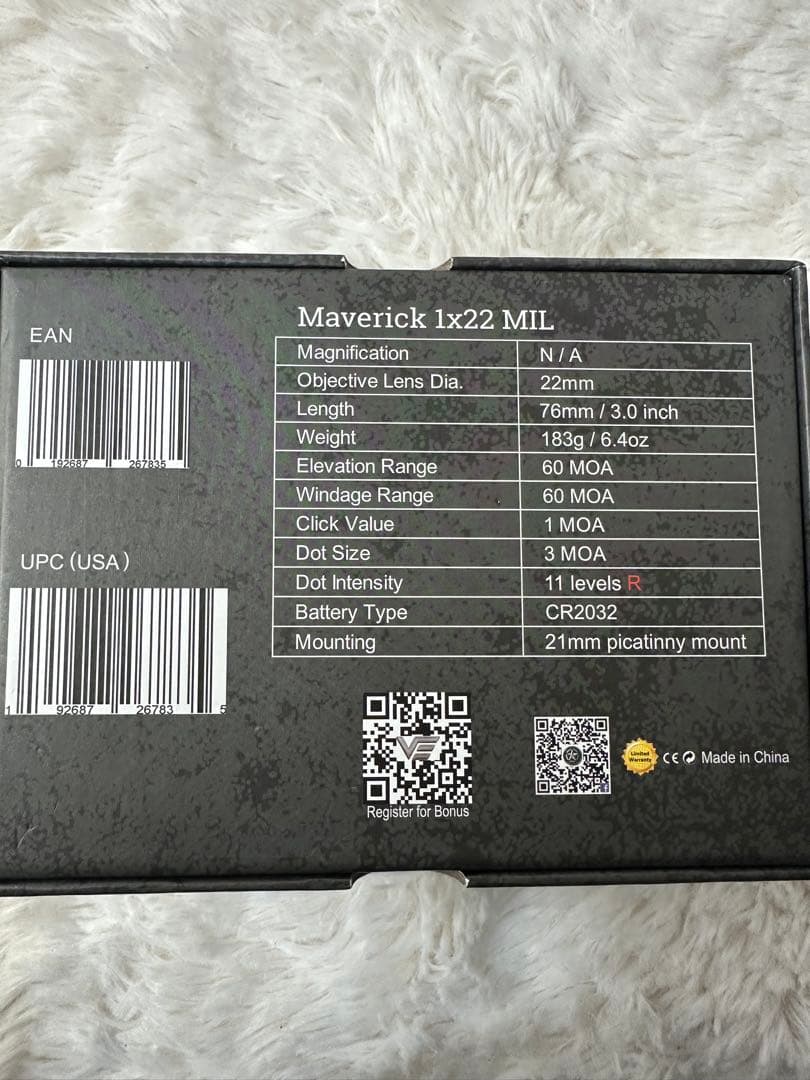 美Vector Optics SCRD-38 MAVERICK MIL 1x22