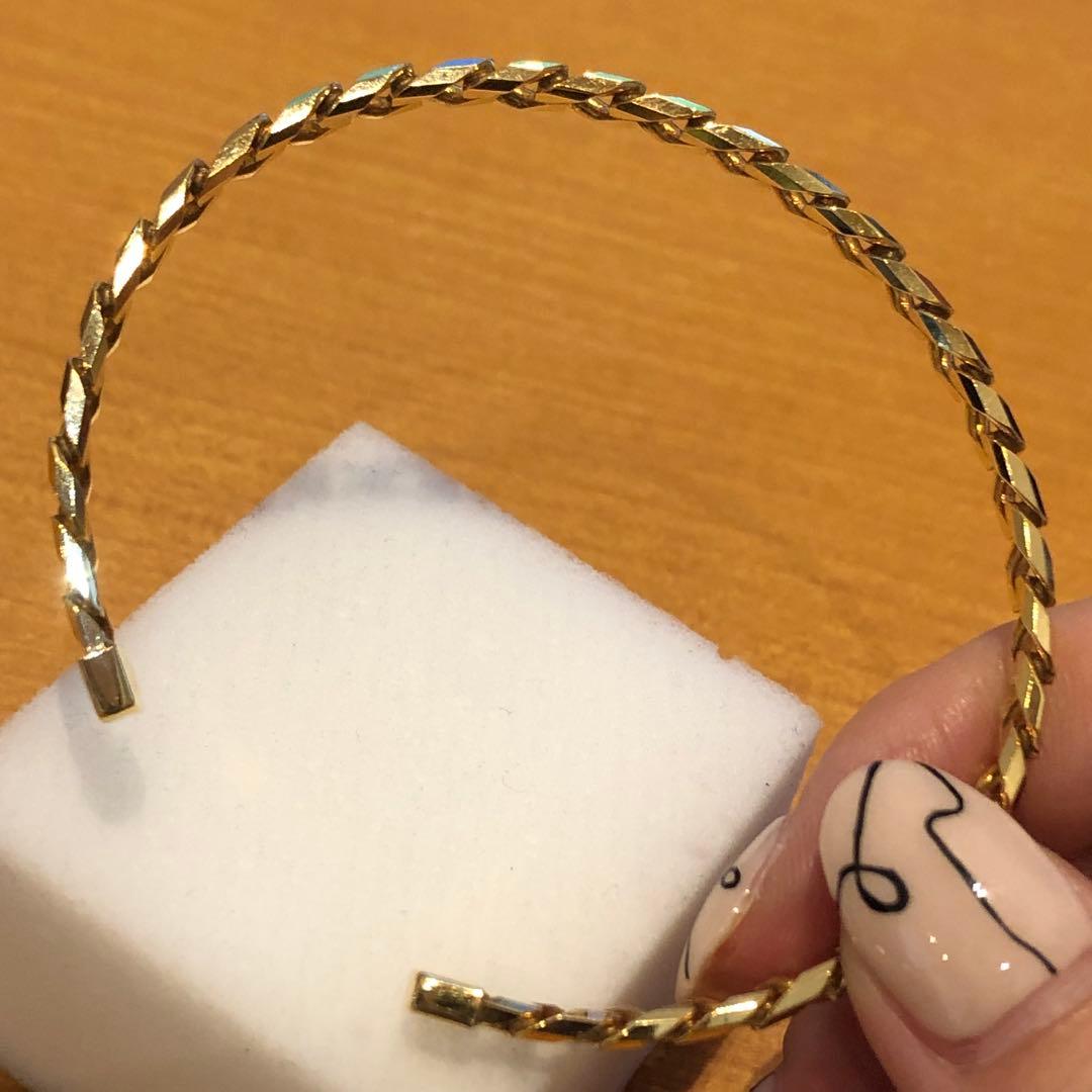 K18美品喜平モチーフゴールドバングル　19cm 128H2503