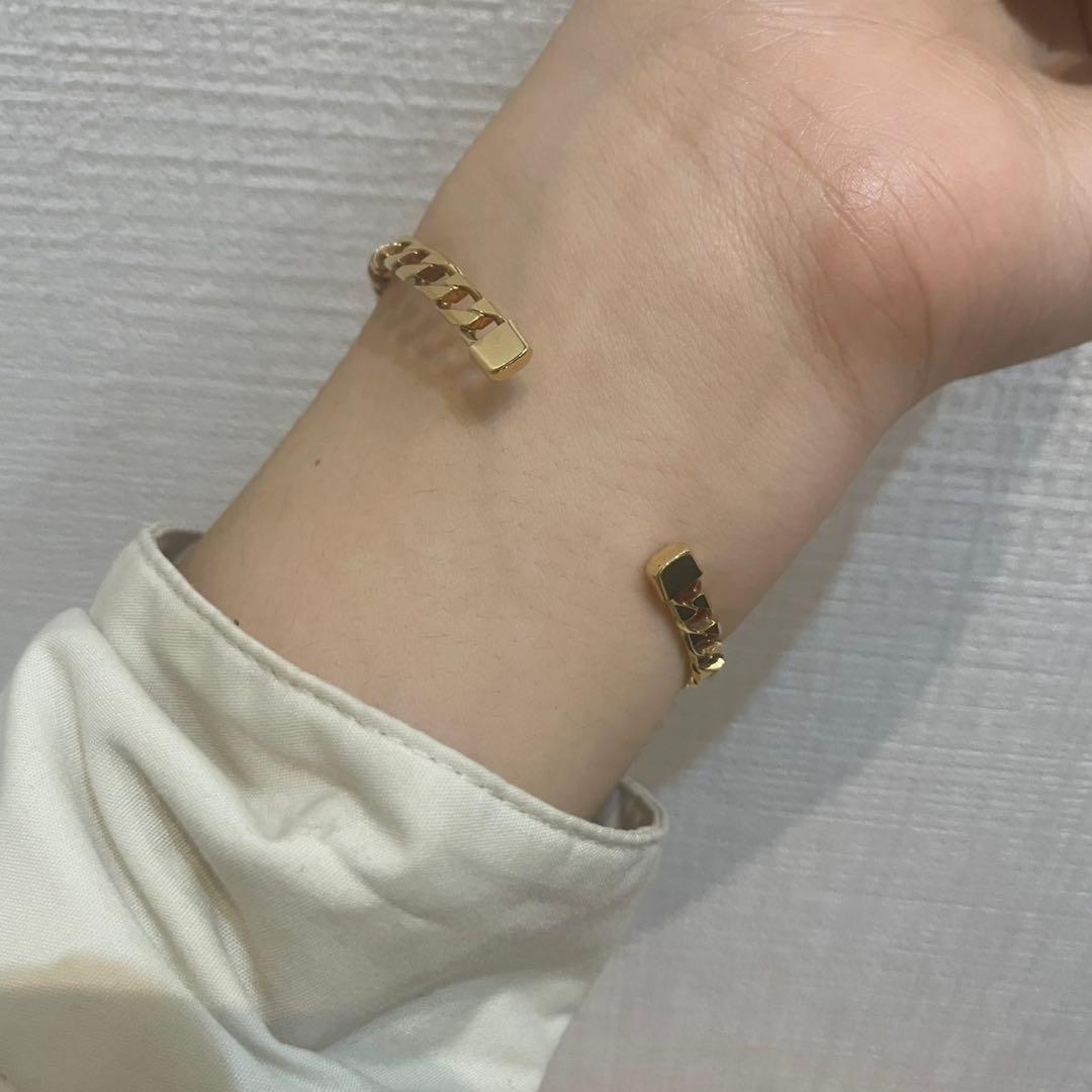 K18美品喜平モチーフゴールドバングル　19cm 128H2503