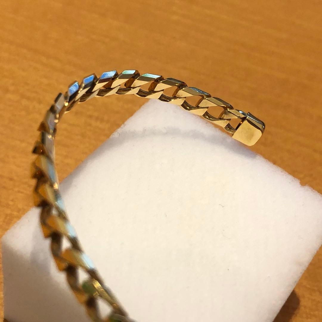 K18美品喜平モチーフゴールドバングル　19cm 128H2503