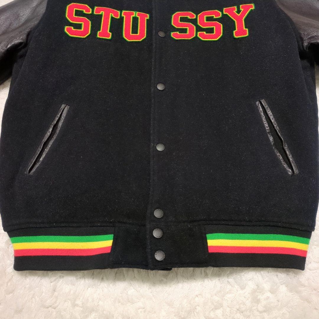 STUSSY×MASTERPIECE♦別注 ラスタカラー スタジャン 黒 XL