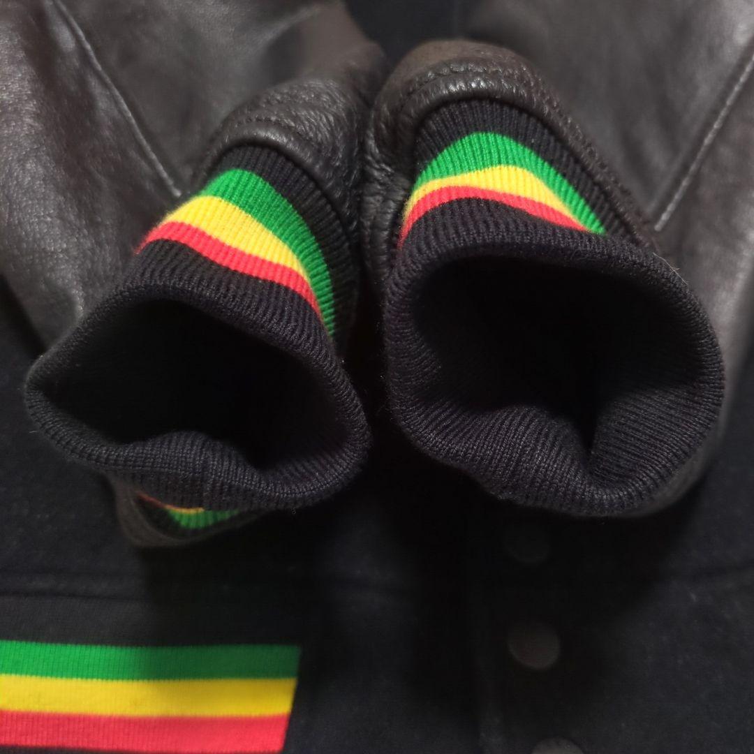 STUSSY×MASTERPIECE♦別注 ラスタカラー スタジャン 黒 XL