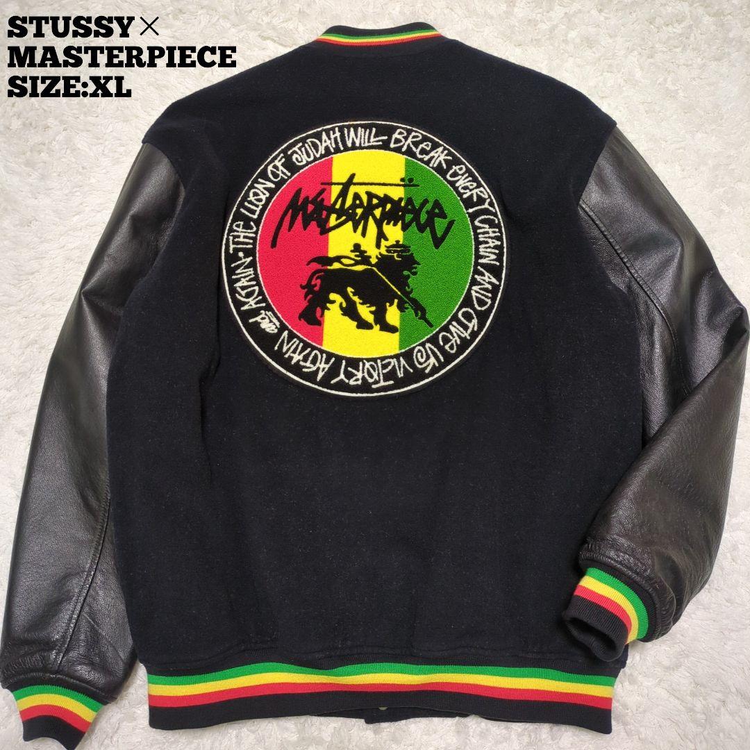 STUSSY×MASTERPIECE♦別注 ラスタカラー スタジャン 黒 XL