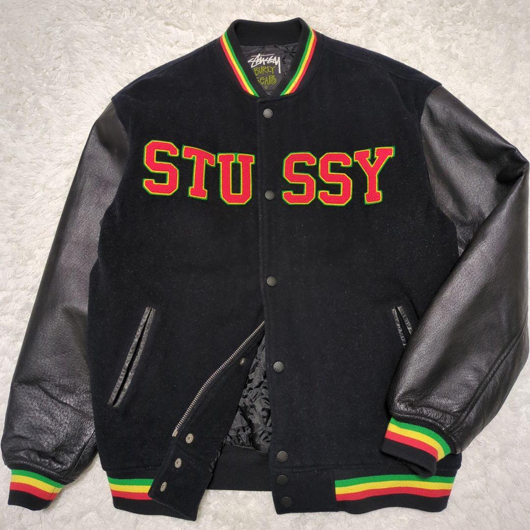 STUSSY×MASTERPIECE♦別注 ラスタカラー スタジャン 黒 XL