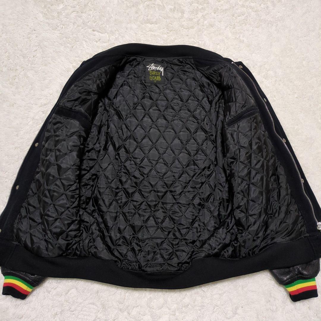 STUSSY×MASTERPIECE♦別注 ラスタカラー スタジャン 黒 XL