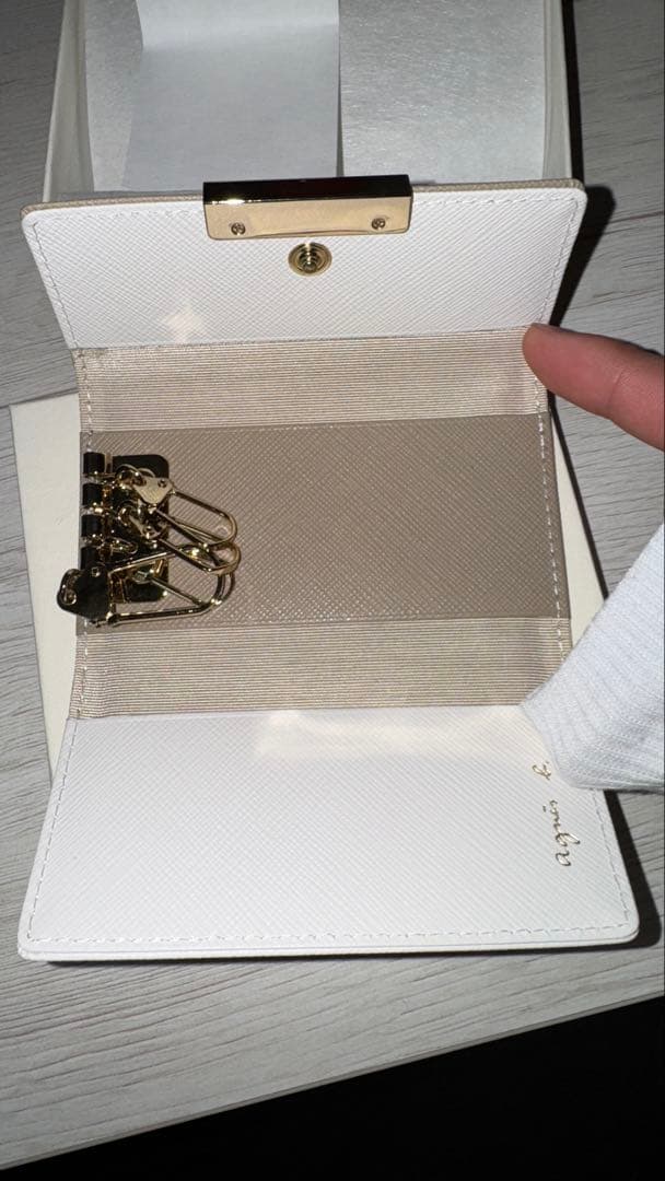 agnès b. ベージュホワイト キーケース【新品・未使用】