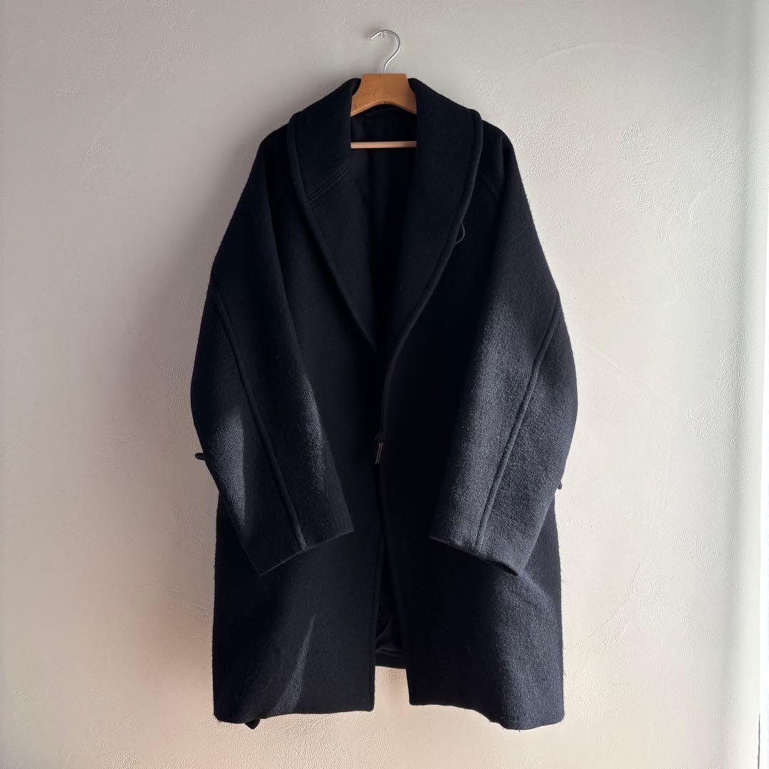 COMOLI ウールショールカラーコート 3