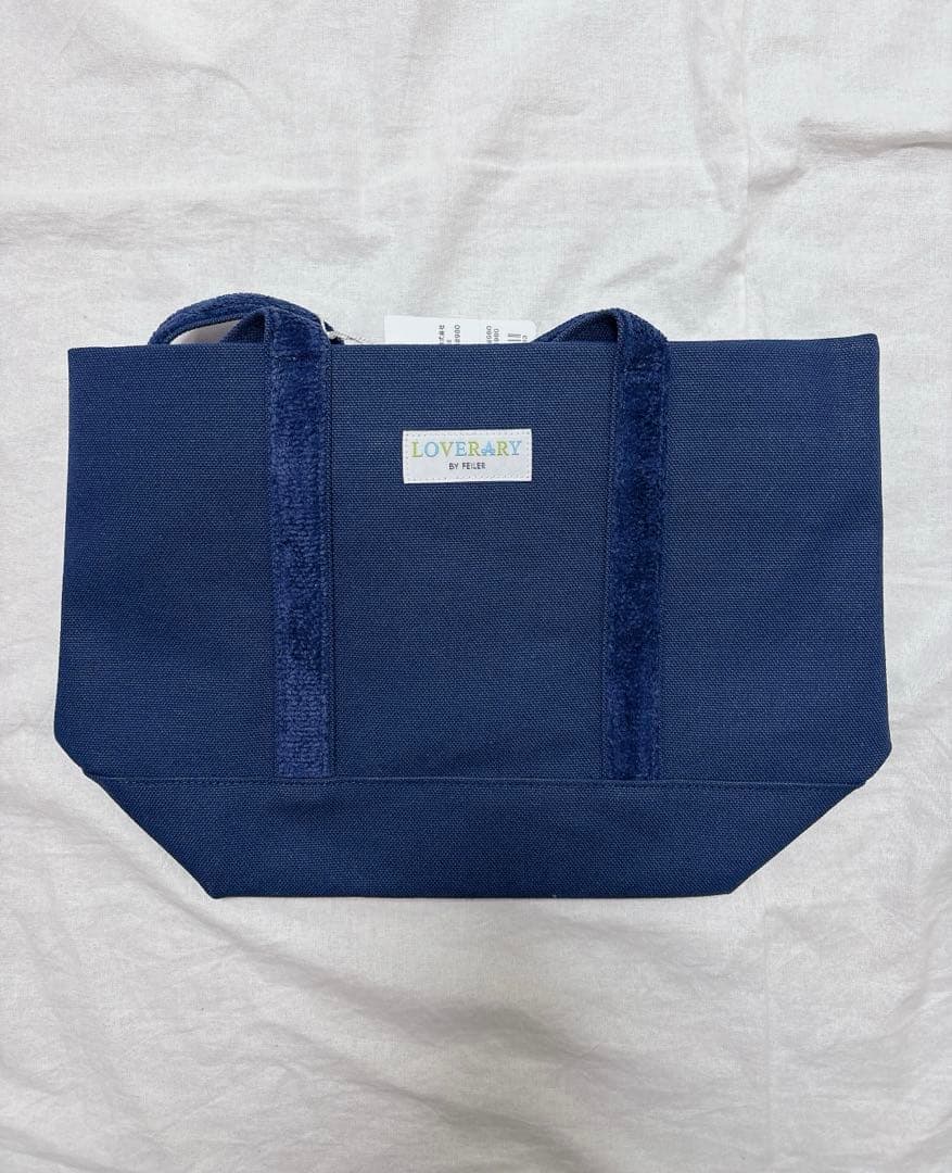 LOVERARY BY FEILER ラブラリー　ワッペントートバッグ　ネイビー